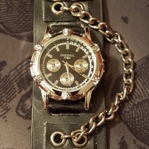 Diesel watch with genuine leather band